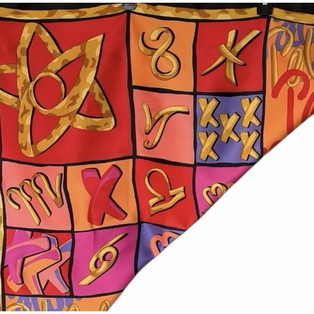 Vintage Paloma Picasso Parfums Astrological Scarf Italy 1980s Signed Designer - Picture 8 of 16